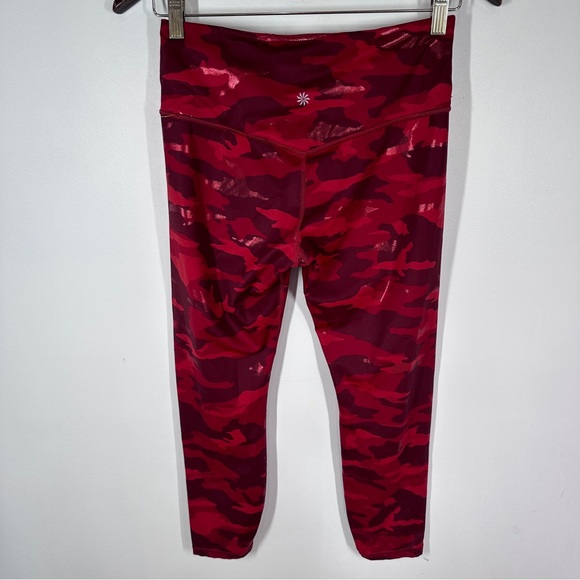 Athleta Elation Train Printed 7/8 Tight Size Medium Red Camo Shine - Picture 3 of 8